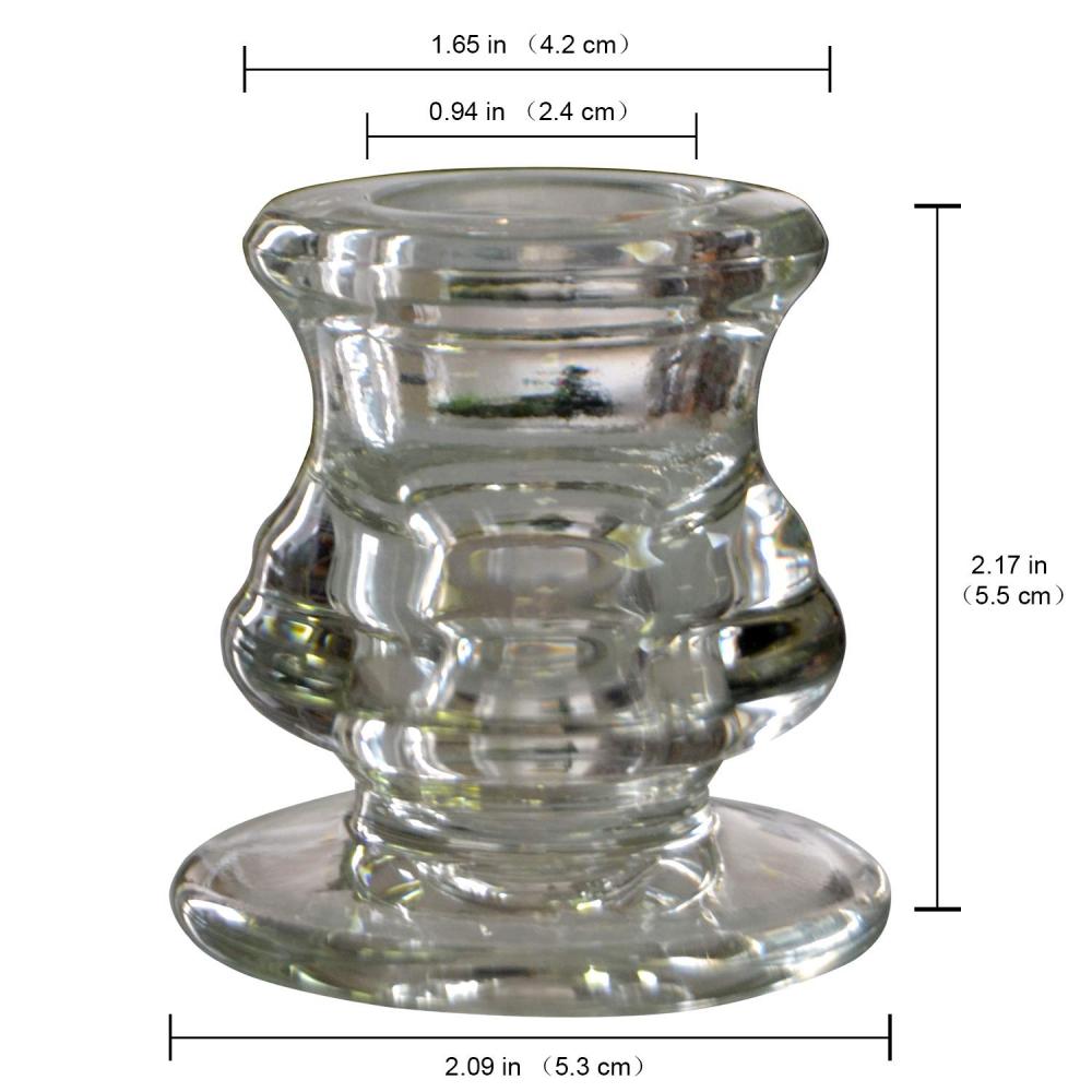 Transparent Clear Glass Taper Candle Holders