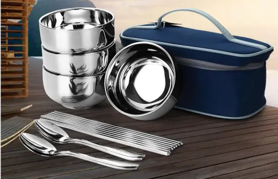 Stainless Steel bowl Chopsticks And Spoon Set