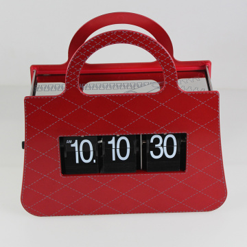 Mode Handtasche Schreibtisch Flip Clock