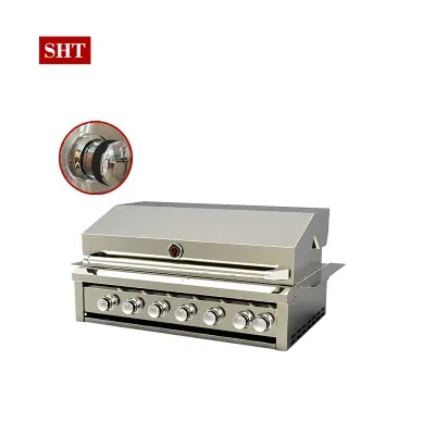 Restaurant Professional Bulit-in Barbecue Grill BBQ Gas Grills with Thermometer