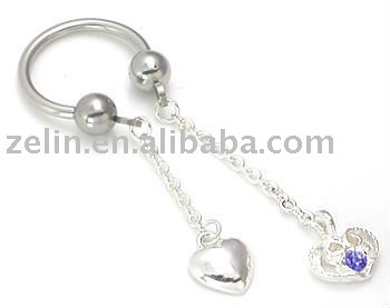 fashion 316L stainless steel with doubel hearts body piercing nipple shield