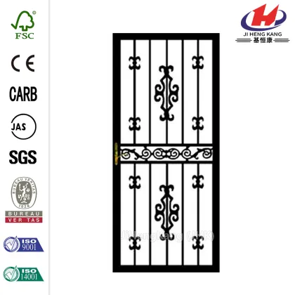 Black Hinge Right Moon Security Door