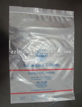 Custom Printed Ziplock Bag For T-shirt