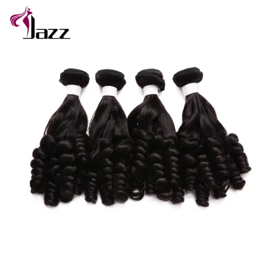 brazilian cuticle aligned human hair bundles, natural color curly crochet human hair extension