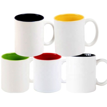 Customized 11oz White Ceramic Sublimation Mugs with Inner Color and Logo