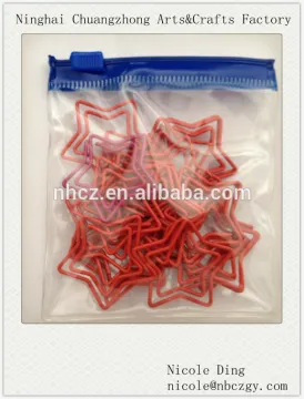 Star Shaped Paper Clips zip bag