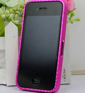 Diamond Ornament Slim Metal Apple Iphone4 4 Bumper Case Cell Phone Accessories