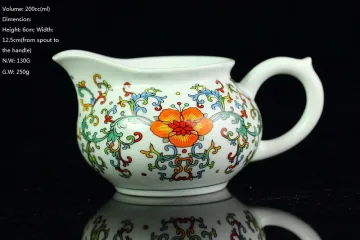 Famille Rose Blue & White Porcelain, Big Red Flower Pitcher, water pitcher