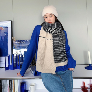 2020 Luxury Brand Houndstooth Scarf for Women plaid Knitted Wool warm scarf Female winter scarves shawls Blanket Scarfs