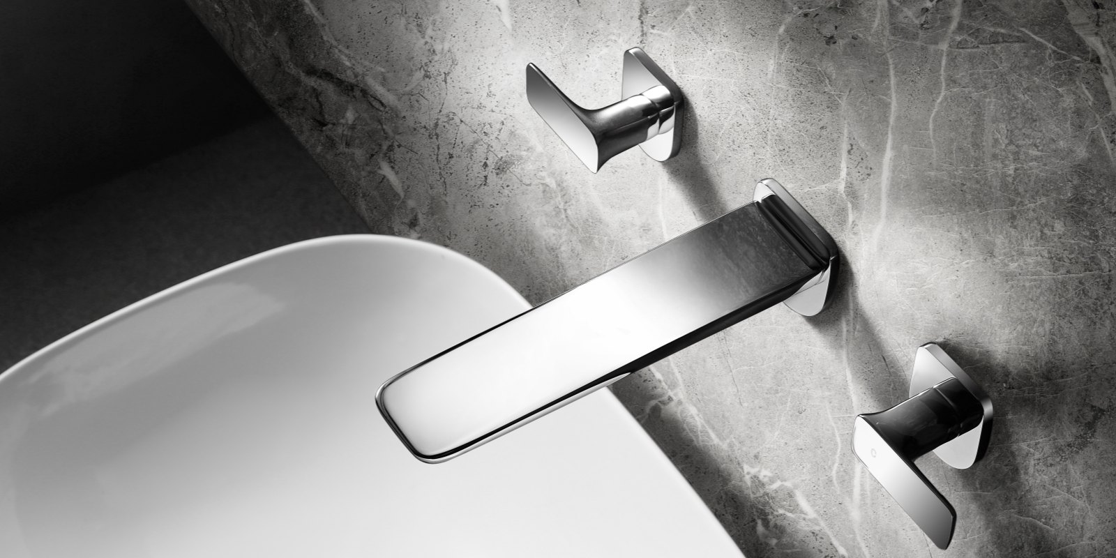Wall mounted basin taps
