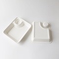 Bagasse sugarcane pulp food tray with dress holder