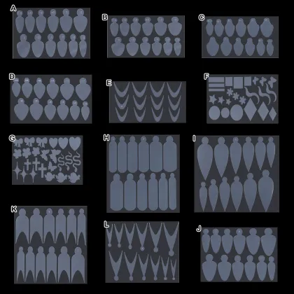 Wholesale 12 Pcs/Sheet Builder Extension Accessories Silicone Dual Form Guides Nail Forms
