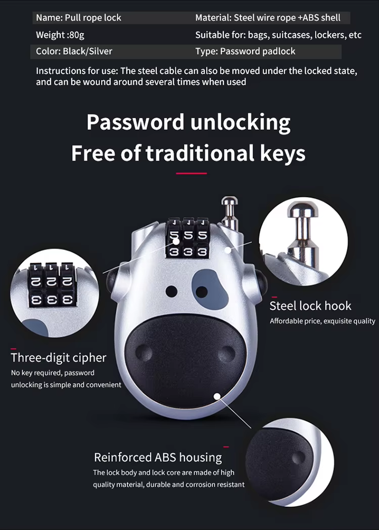 11 Cartoon Cow Padlock