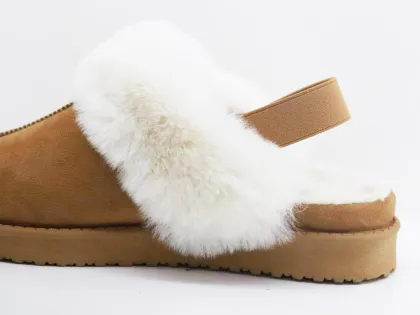Hot Selling Custom Warm Winter Brown Short Boots & Fur Slippers
