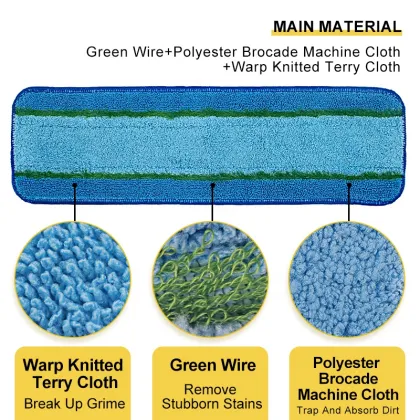 Customizable Made in China Replacement Mop Pads for Bona Floor Cleaning System: Easy Fit Reveal Mop Pads