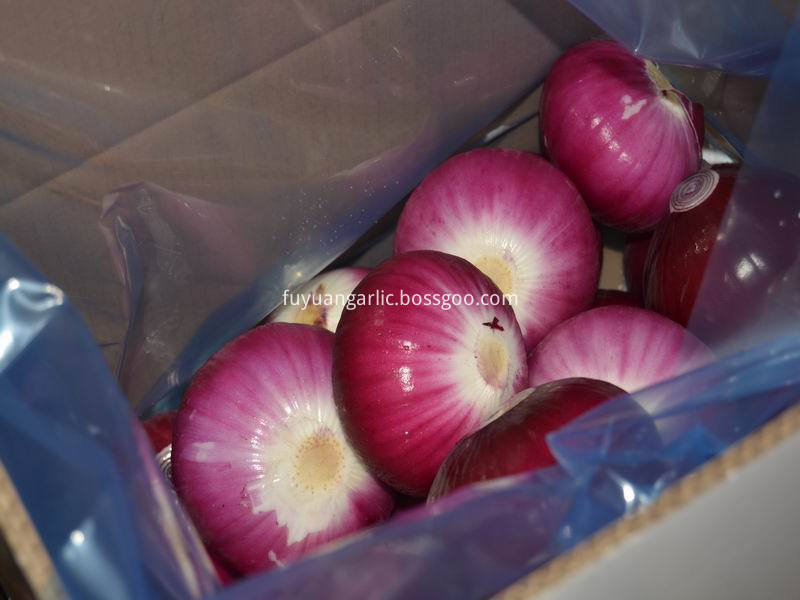 red peeled onion 