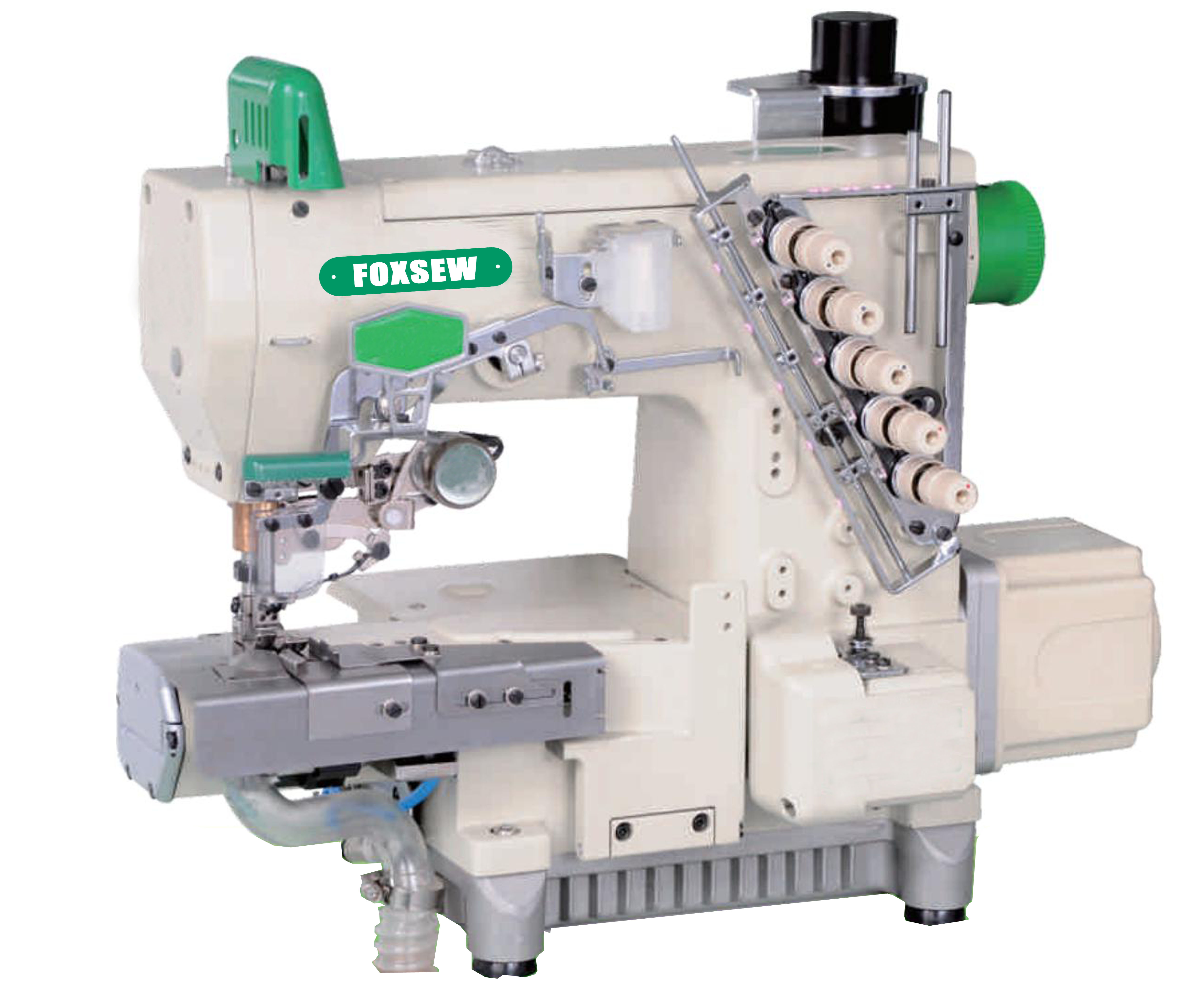 Direct drive cylinder bed interlock sewing machine with automatic trimmer  and left hand side fabric trimmer China Manufacturer