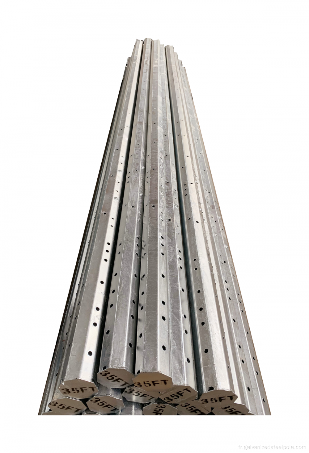 Pôle en acier galvanisé de 35 pieds à 35 pieds