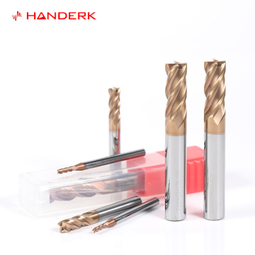 Handerk 4 Flutes Carbide End Mills Set: Comprehensive CNC Milling Tool Collection in HRC 45/55/65/75 Grades with Square Nose Design