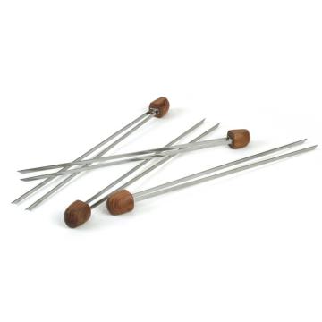 BBQ Grill Meat Skewer Set Wooden Handle