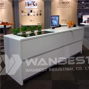 Corian-white-island Kitchen With Technology