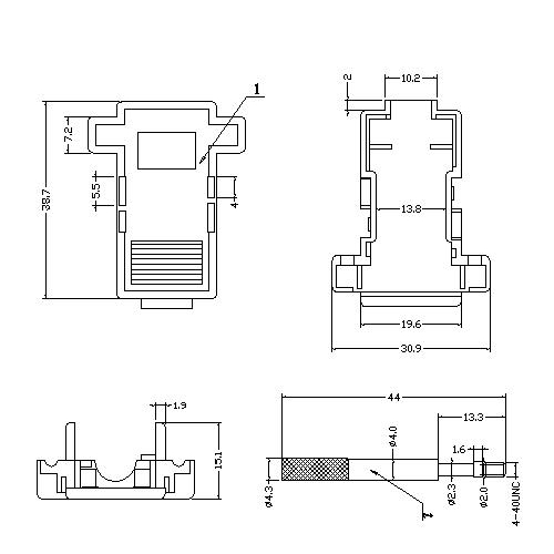 DBP02-09XX10 1 D-SUB Lock type hoods 9pin Long screw 