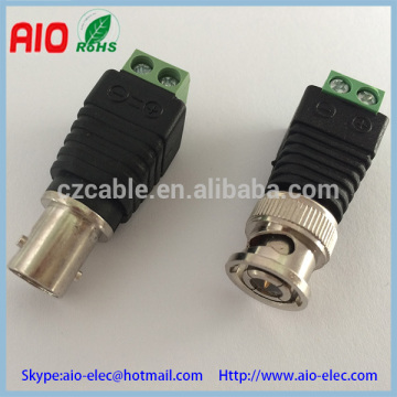Easy wire BNC male plug and female jack connector with screw terminals for CCTV cameras and led