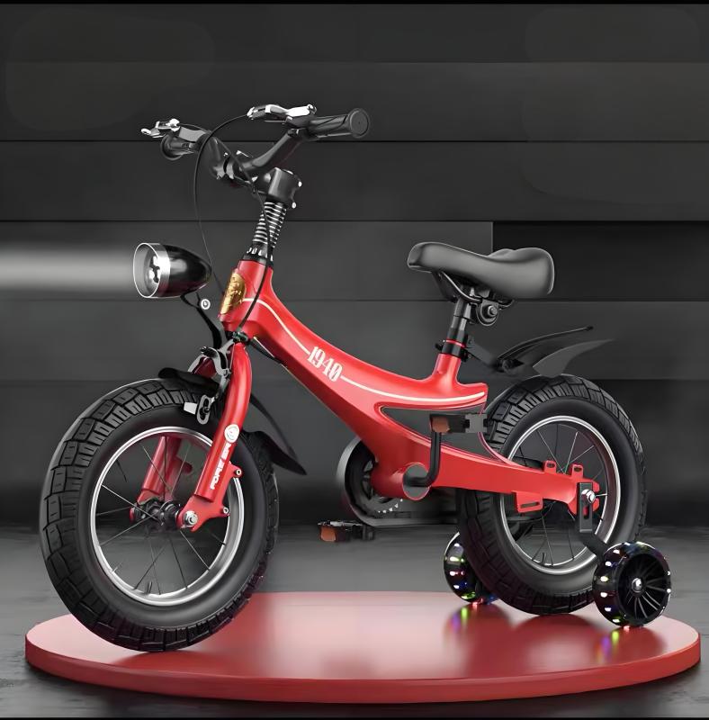 Cool children's bicycle with auxiliary wheels