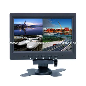 7-inch Quad Screen CCTV LCD Monitors, Standalone or Wall-amounted