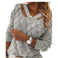 Maglione pullover a V da donna