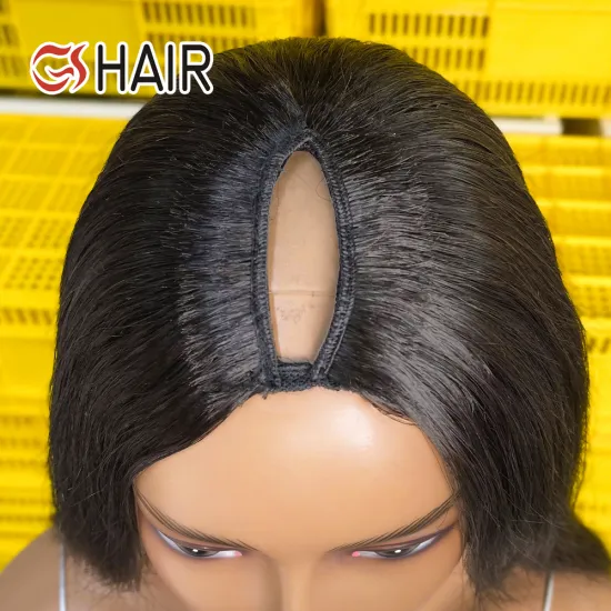 30-32 Inch GS Straight V Part Wig Human Hair No Sew-In No Glueless Thin Part Clip In Hair Extension