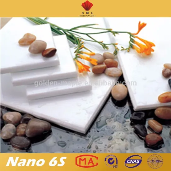 Cloud white nano crystallized engineered stone big slab and cut to size