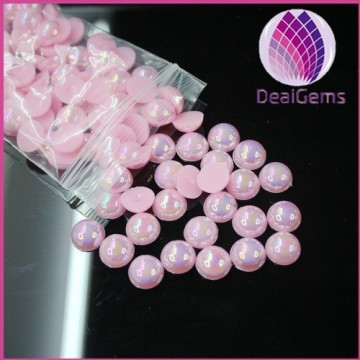Wholesale 6mm AB color flatback half round acrylic pearl