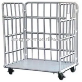 Electronic galvanized wire mesh roll cage trolley