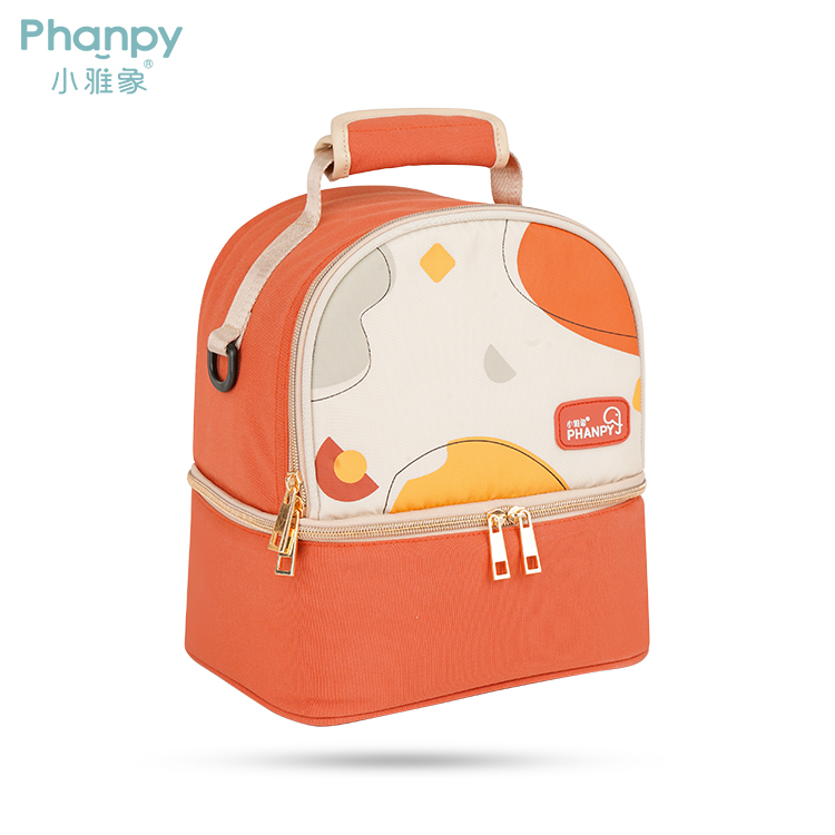 Mochila con enfriador de leche materna con estampado Matisse-Naranja