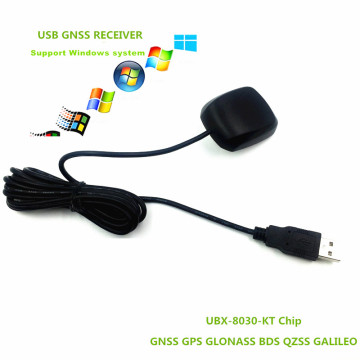Built in FLASH USB gps receiver GNSS GLONASS receiver module antenna,M8030 dual GNSS BDS receiver replace BU353S4,0183NMEA 5V