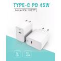 PD 45W LED Tipo C Adaptador de cargador de pared