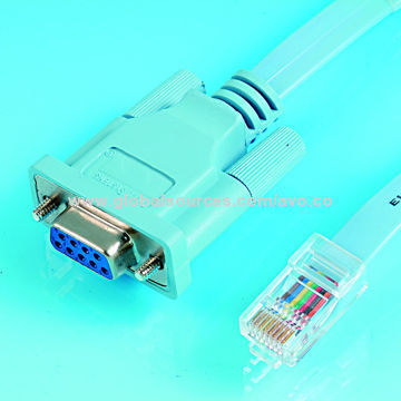 RS232 DB9 Serial to RJ45 Cat5 Ethernet Adapter Cable with RoHS Directive-compliant