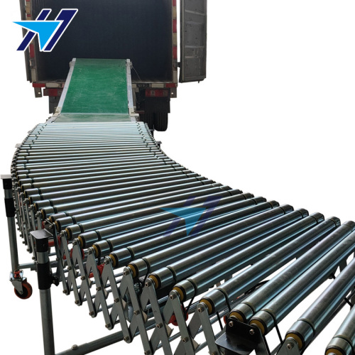 Power telescopic drum conveying line