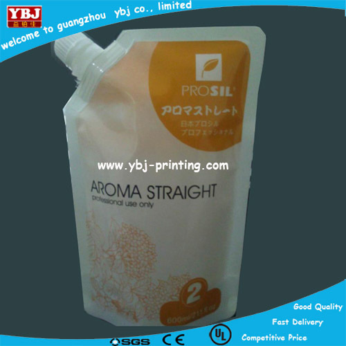 Custom laminated material stand up spout pouch /reusable food spout pouch/spout bag for liquid packaging