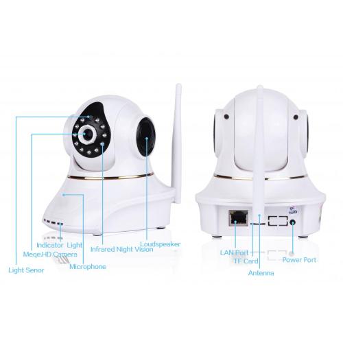 720P Wireless Wall Mounted Memory Card IP Camera RJ45