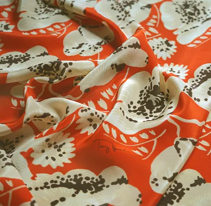16mm Screen Printed Silk Crepe Soft Textile Silk Fabric
