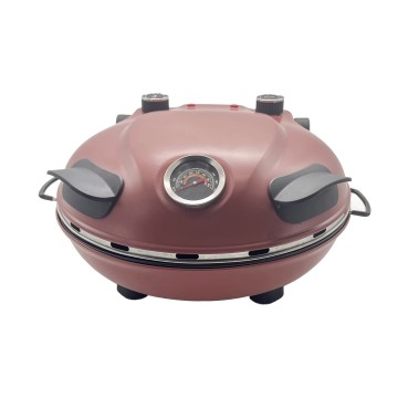 Professioneller Pizzaofen mit Thermometer, 12 Zoll Pan, Keramik-Backstein, Thermostatkontrolle und 15-minütiger Timer: Perfekt für die Kreppherstellung und mehr