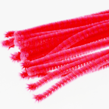 Jouets éducatifs pour enfants, bâtons flous, fil de chenille, tige, rouge