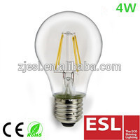 230V AC 360 degree 4W 400Lm Ra>80 Glass CE RoHS E27 Candle LED Filament Bulb