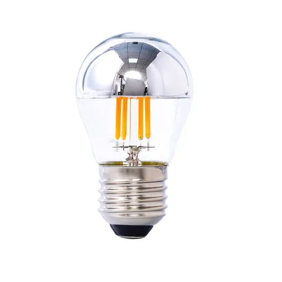 6W Half Chrome E26 Vanity LED Dimmable Warm White A19 Light Bulb