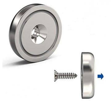 Mountable Neodymium Pot Magnet with Countersunk Hole