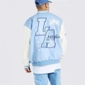 Hombres Varsity Jacket Fashion Blue