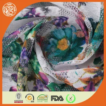 2015 fashion printed wedding lace fabric