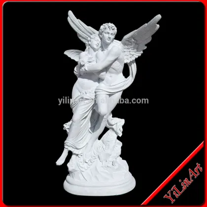Cupid and Psyche Hand Carved Natural Stone Carving (YL-R138)